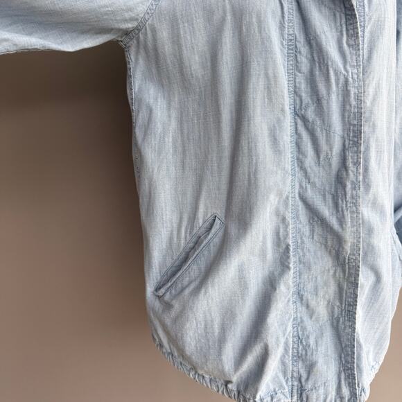 Womens Jack chambray jacket - blue - hooded - zip up - denim - cotton - size M - Picture 7 of 12